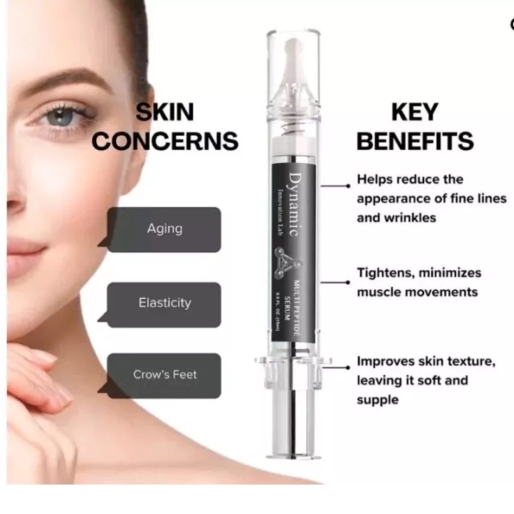 DYNAMIC Innovation Multi-Peptide Facial Serum Syringe For Anti-Aging, Elasticity